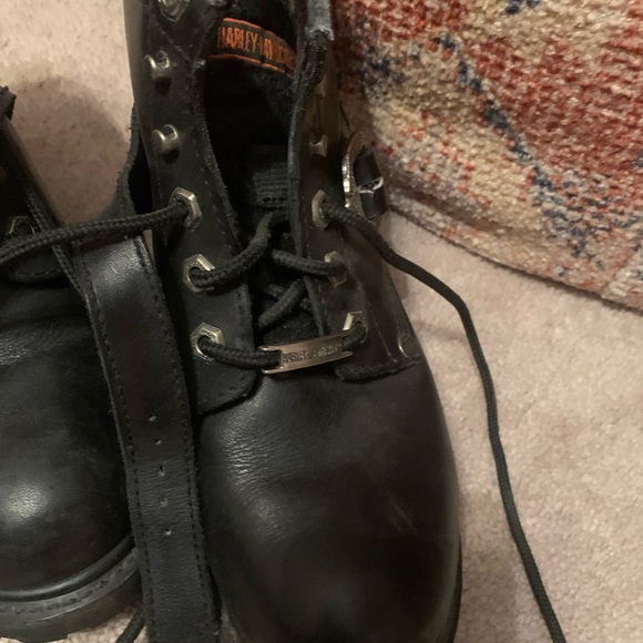 Harley-Davidson Black Leather Combat Boots - Picture 4 of 5